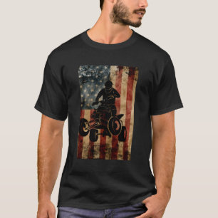 Atv Quad Four Wheeler Gifts For Men Usa American F T-Shirt