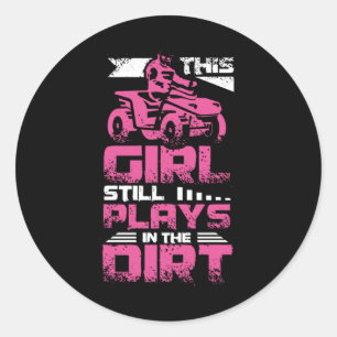 ATV Quad Girl Classic Round Sticker