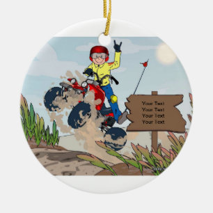 ATV Rider - Male Ceramic Ornament