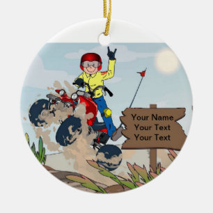 ATV Rider - Male Ceramic Tree Decoration
