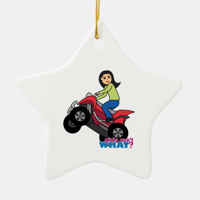 ATV Rider - Medium Ceramic Ornament (Front)