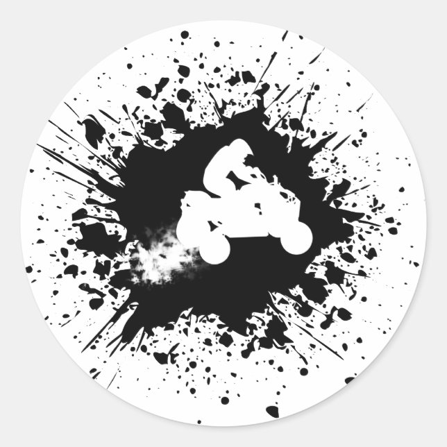 atv splatz classic round sticker (Front)