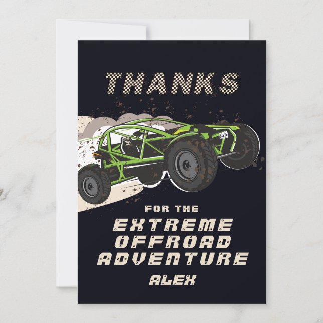 ATV UTV Offroad Adventure Extreme Sports Car Club Thank You Card (Front)