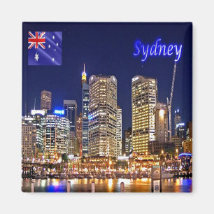 AU - Australia - Sydney - Darling Harbour by Night Magnet