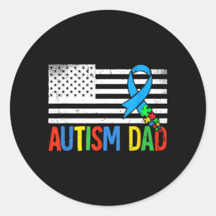 Au Awareness Au Dad 1 Classic Round Sticker