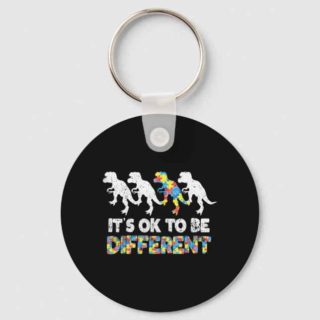 Au Awareness Dinosaur Gift Be Different Key Ring (Front)