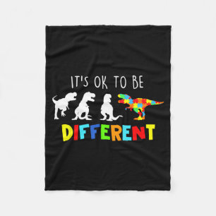 Au Awareness Dinosaur Kid Boys Be Different Fleece Blanket