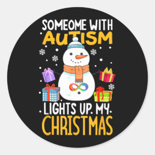 Au Awareness Funny Snowman Xmas Decor Christmas Classic Round Sticker