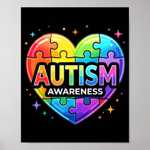 Au Awareness Heart Puzzle Poster