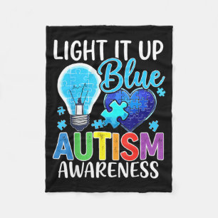 Au Awareness Light Bulb Shine Blue Fleece Blanket