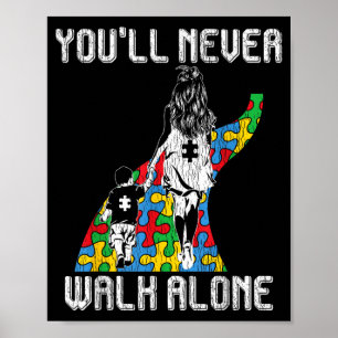 Au Awareness Mother Son Autistic Kids Boys Au Mum Poster