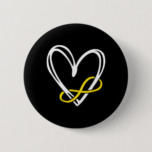 Au Awareness Neurodiversity Subtle Gold Infinity 6 Cm Round Badge