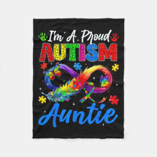 Au Awareness Proud Auntie Butterflies Family Fleece Blanket