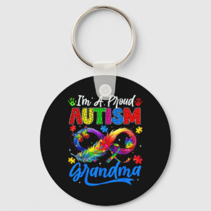 Au Awareness Proud Grandma Butterflies Family Key Ring