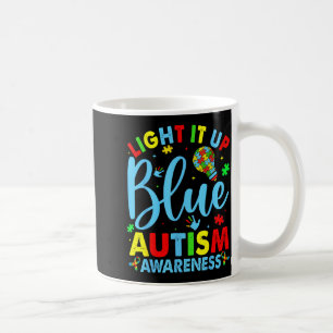 Au Awareness Shine Blue Puzzle Bulb Men Women Kids Coffee Mug