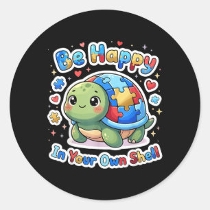 Au Awareness Shirt Kids Cute Be Happy In Own Shell Classic Round Sticker