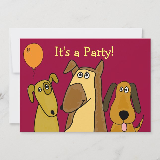 AU- Cute Puppy Dog Party Invitations (Front)