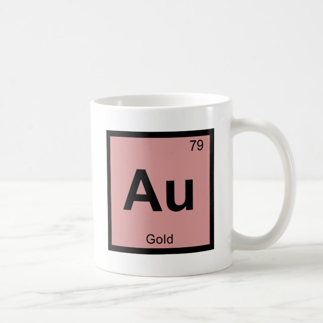 Au - Gold Chemistry Periodic Table Symbol Coffee Mug (Right)