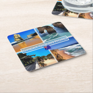 AU Great Ocean Road - Highways - Port Campbell - Square Paper Coaster