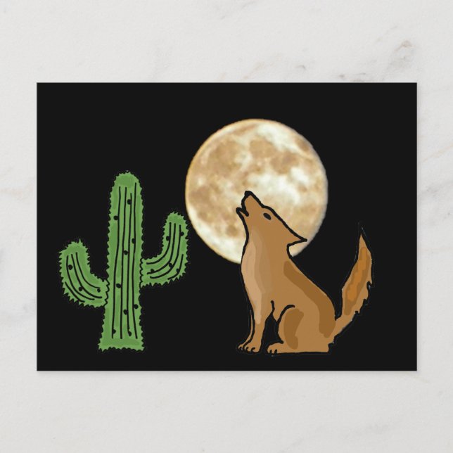 AU- Howling Coyote Postcard (Front)