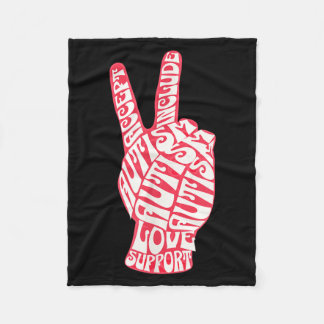 Au Peace Sign Love Accept Include Support Fleece Blanket
