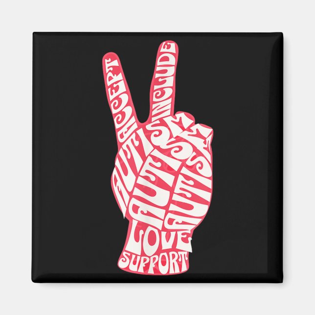 Au Peace Sign Love Accept Include Support Magnet (Front)