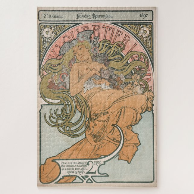 Au Quartier Latin (1897) – Alphonse Mucha Jigsaw Puzzle (Vertical)