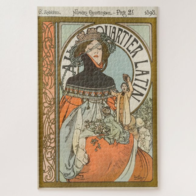 Au Quartier Latin by Alphonse Mucha Jigsaw Puzzle (Vertical)