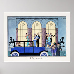 Au Revoir, 1920 Art Deco illustration Poster