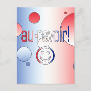 Au Revoir! French Flag Colours Pop Art Postcard