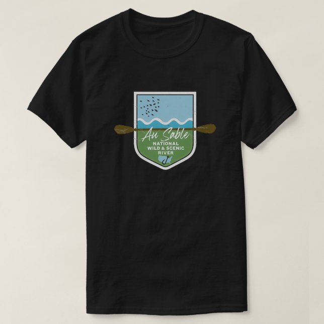Au Sable National Wild and Scenic River Michigan S T-Shirt (Design Front)