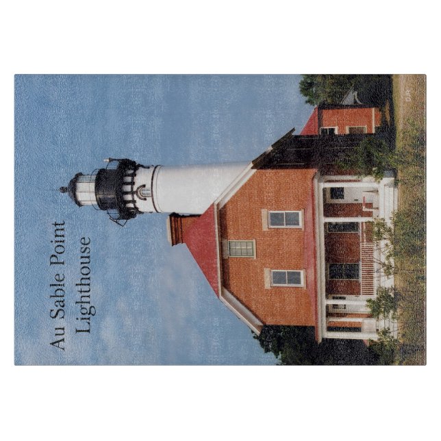 Au Sable Point Lighthouse cutting board (Front)