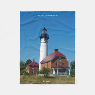 Au Sable Point Lighthouse Fleece Blanket