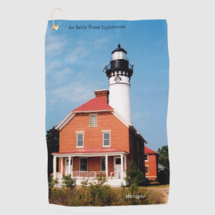 Au Sable Point Lighthouse golf towel