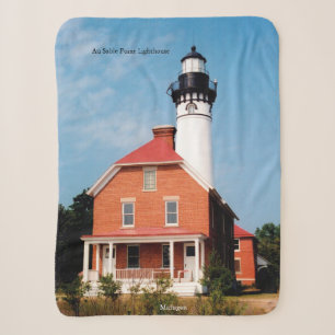 Au Sable Point Lighthouse Sherpa Blanket