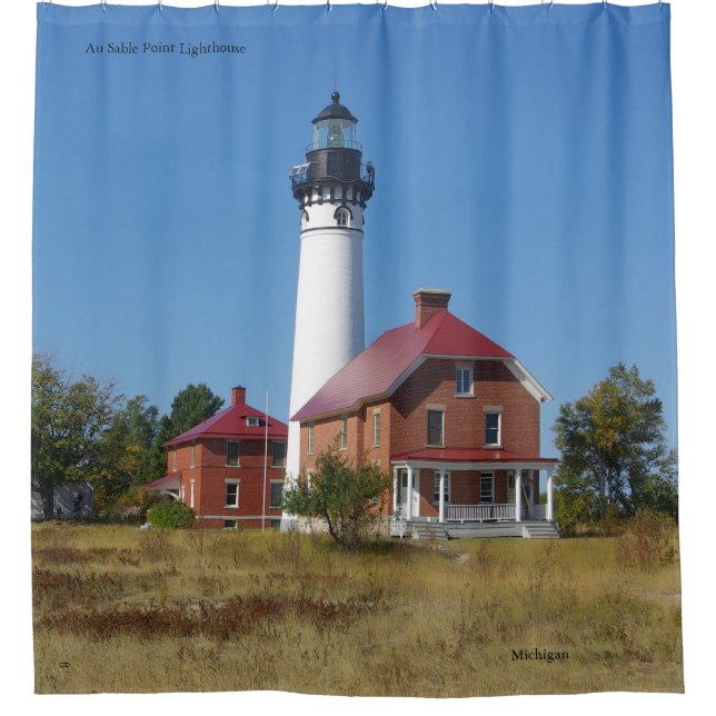 Au Sable Point Lighthouse Shower Curtain (Front)