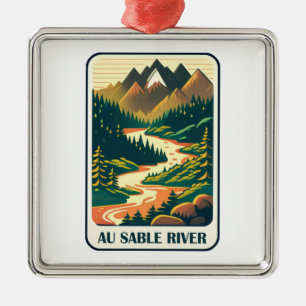 Au Sable River Michigan Colours Metal Ornament
