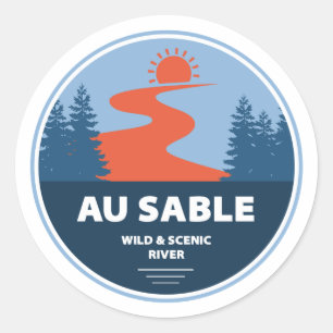 Au Sable Wild And Scenic River Classic Round Sticker