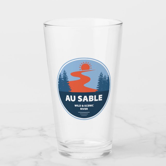 Au Sable Wild And Scenic River Glass (Front)