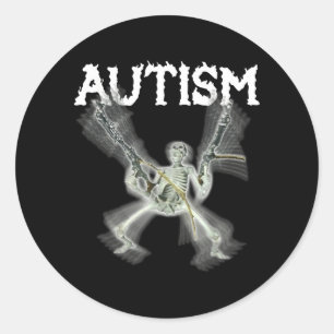 Au Skeleton Meme Funny Men Women Kids Classic Round Sticker