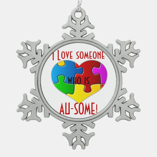 Au-some Christmas! Snowflake Pewter Christmas Ornament (Front)