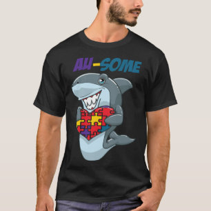 Au Some Shark Awesome Autistic Puzzle Autism Aware T-Shirt