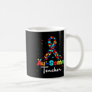 Au-some Teacher Autism Ribbon Heart Mental Health  Coffee Mug