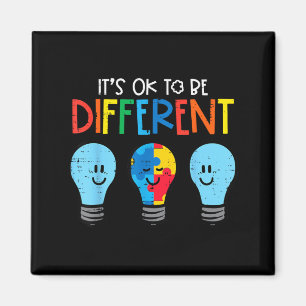 Au To Be Different Light Bulb Awareness Men Women Magnet