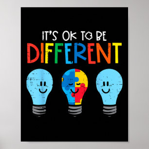 Au To Be Different Light Bulb Awareness Men Women Poster