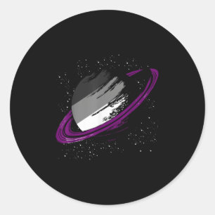 Aual Ace Pride Month Saturn Queer Lgbtq Aual _1 Classic Round Sticker