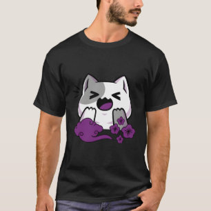 Aual Subtle Ace Pride Anime And Cat Japanese Lgbtq T-Shirt