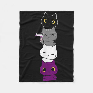 Auality Flag Animal Cat Ace Pride Demiual Gift Aua Fleece Blanket