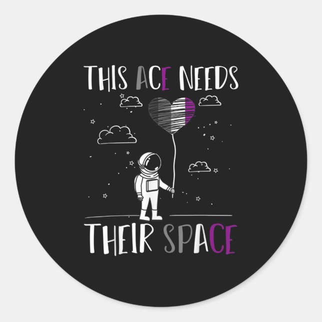 Auality Pride Funny Aual Pride Outer Space Ace Aua Classic Round Sticker (Front)