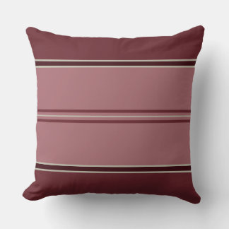 Aubergine and Rose Stripes Cushion